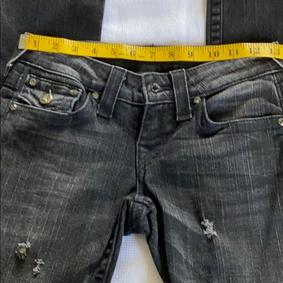 True Religion black jeans size 25 rhinestones - Picture 12 of 13
